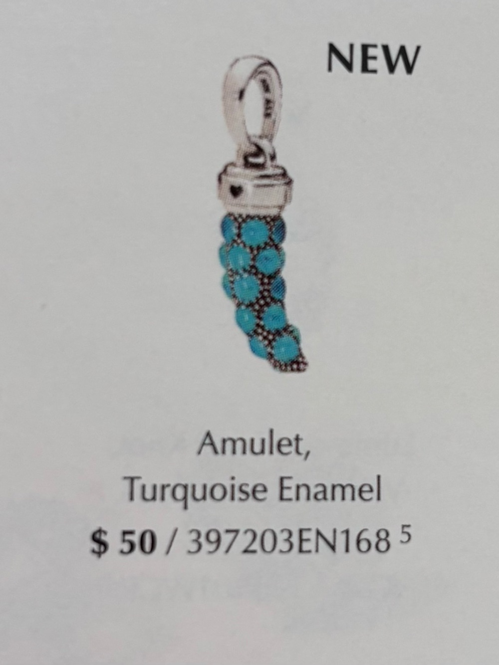 Pandora Turquoise Enamel Amulet Charm